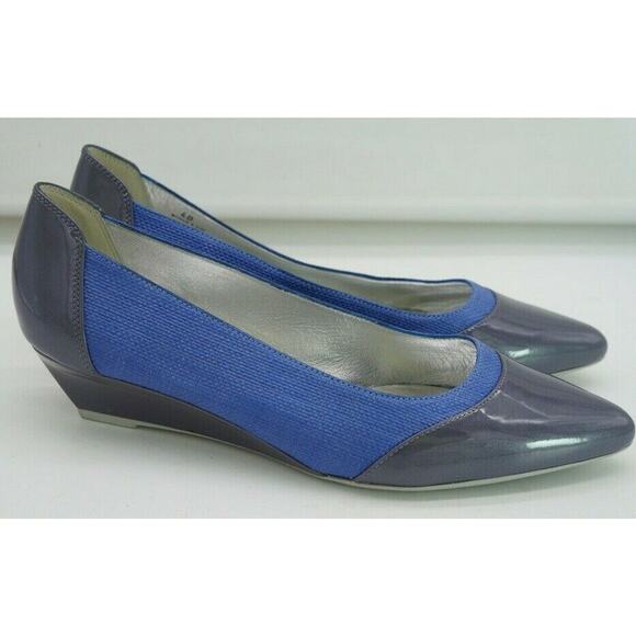 HOGAN Women's ballet flats size US 9 (EU 40) ballet flats Matte Blue shiny gray - Picture 2 of 10